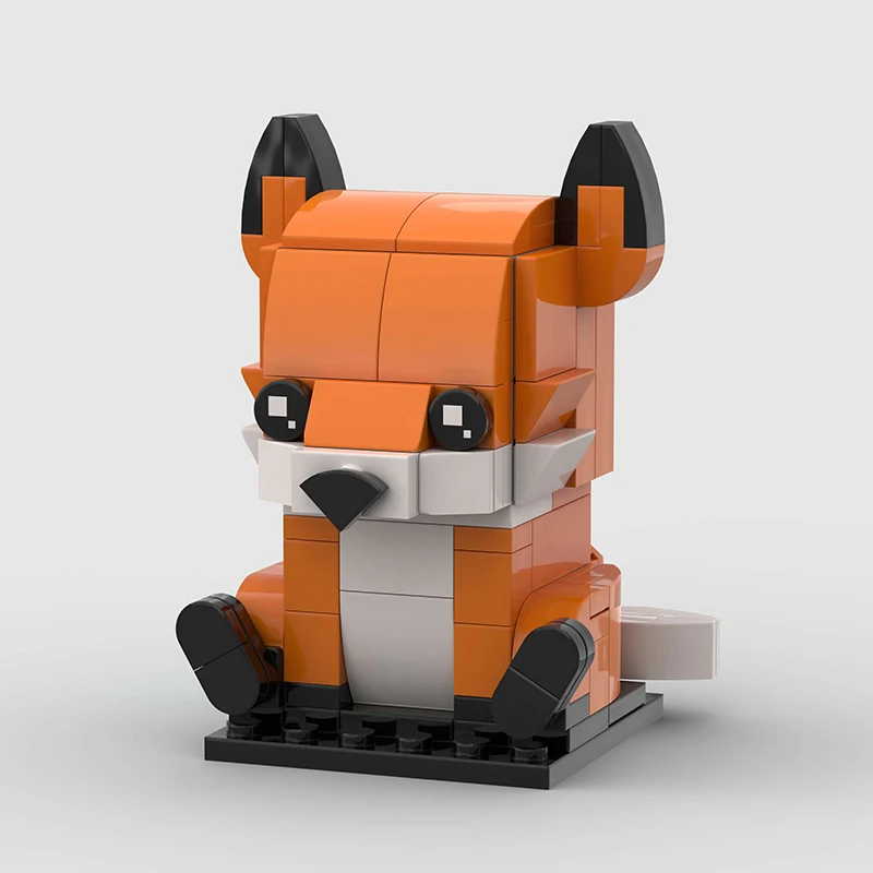 MOC Animals Figures Cute Small Fox Building Blocks Brick Models Heads Children Friends DIY Educational Toy Kids Christmas Gifts