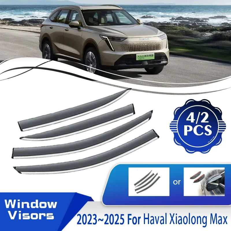 Car Rain Deflectors For Haval Xiaolong Max PHEV 2023 2024 2025 Window Wind Rain Visor Deflectors Weathershields Auto Accessories