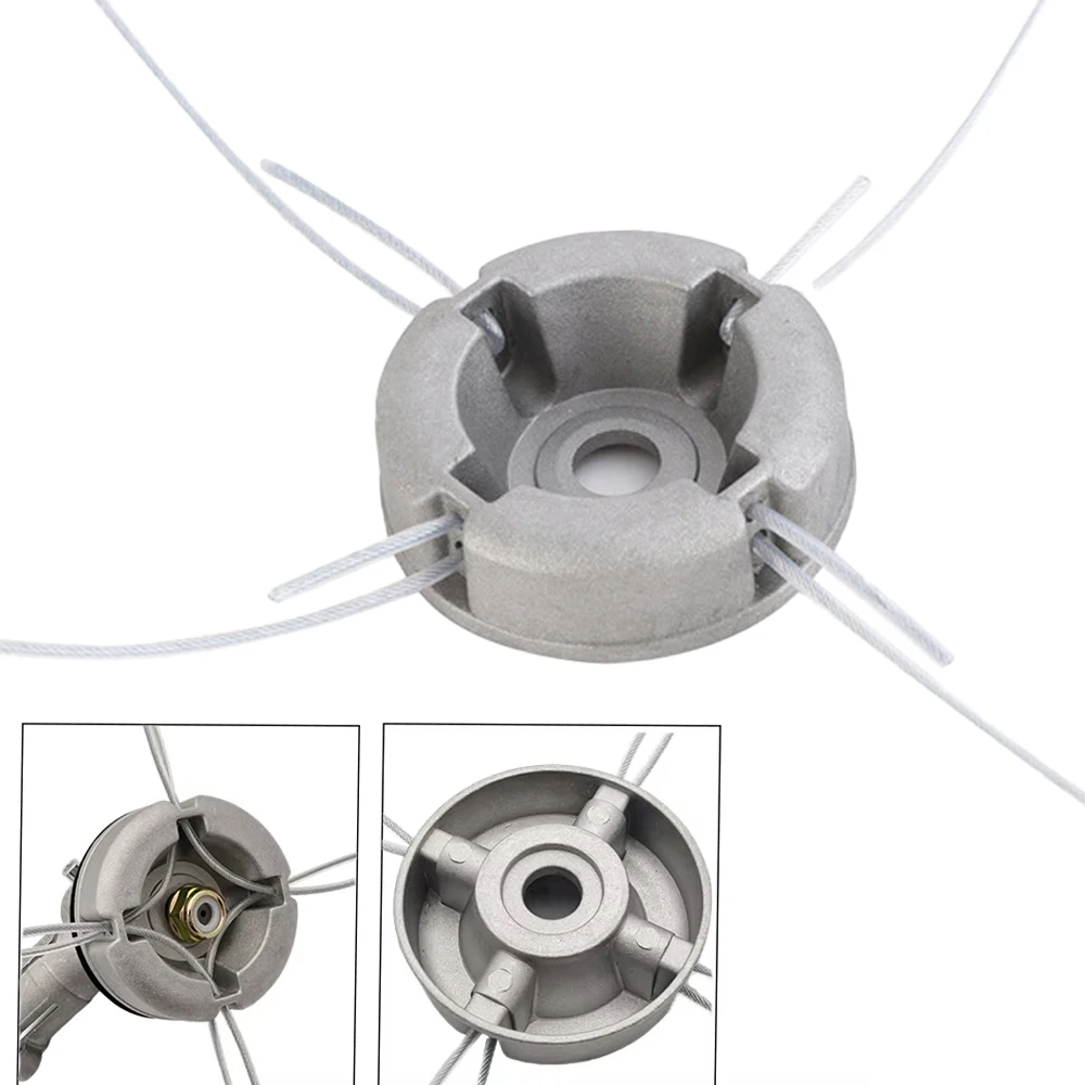 15mm Aluminum Trimmer Head Through Hole Fit String Trimmer Replacement Head Wire Rope Weed Head Accessories