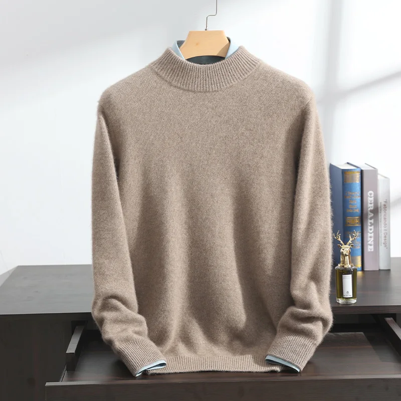 

KOIJINSKY Spring, Autumn, and Winter Men's 100% Cashmere Half High Neck Sweater