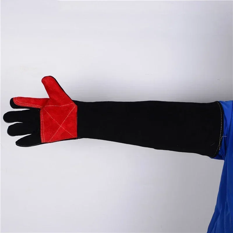 

60cm Welding Gloves - Heat & Wear Resistant Lined Leather Working Gloves For Welders/Fireplace/BBQ/Gardening/Animals Handling