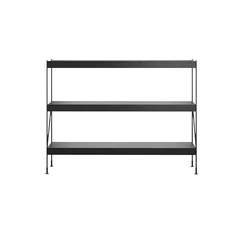 

Vintage solid wood panel floor to ceiling multi-layer storage rack, industrial style iron partition floor