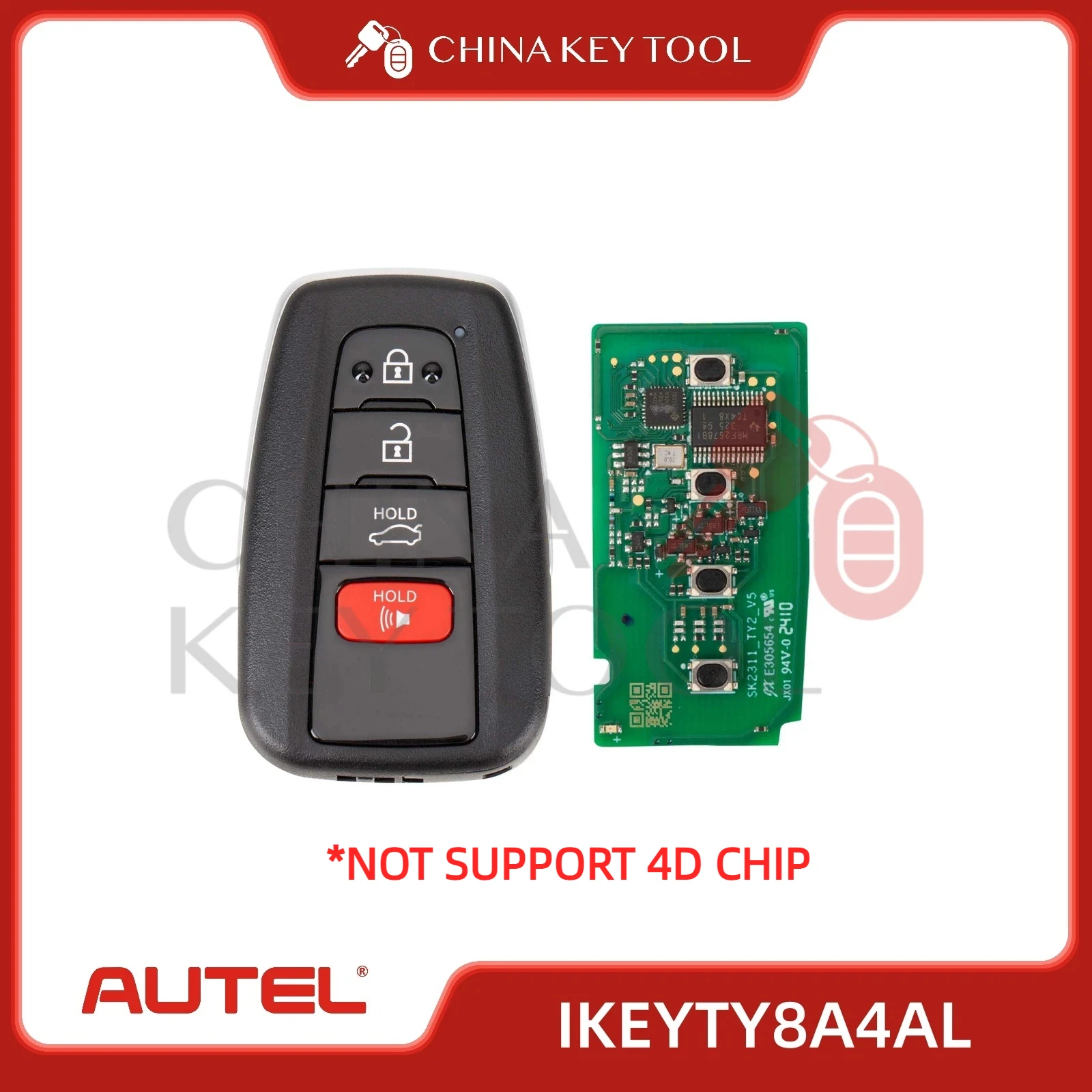 

1PCS Autel IKEYTY8A4BL IKEYTY8A4AL Universal Smart Remote Key 3+1 Buttons For Toyota For Autel Smart Key For KM100 IM508 IM608