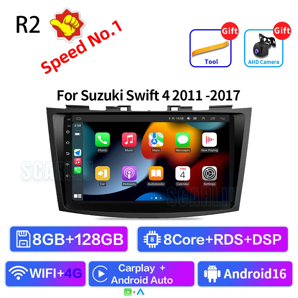 Android 16 Autoradio Stereo Voor Suzuki Swift 4 2011 2012 2013 2014-2017 Multimedia Video Player Carplay auto Audio Stereo GPS