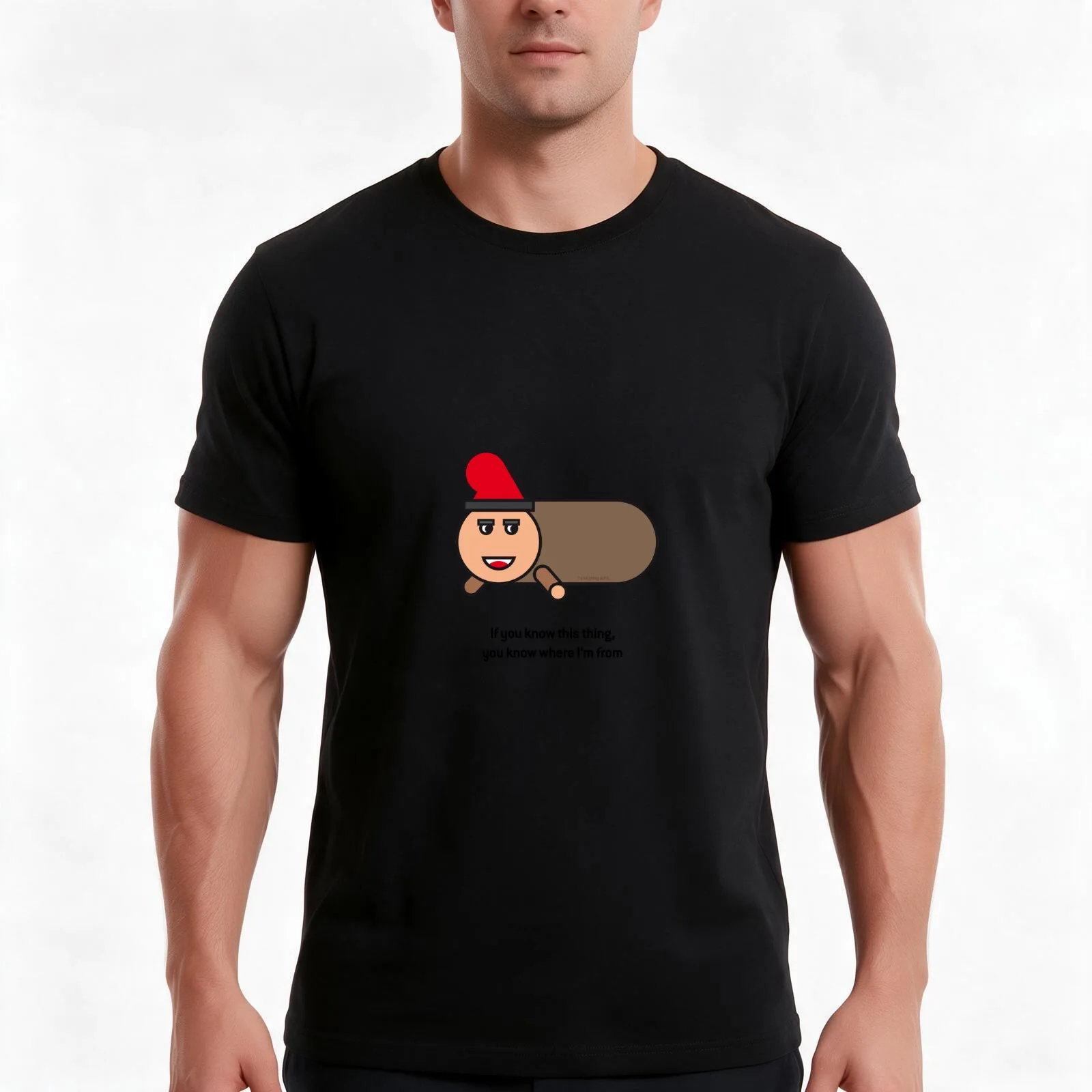 Tió de Nadal - Pooping Log T-Shirt, Summer Casual Cotton Tee, Oversized Streetwear Tops, Vintage Graphic Print, Unisex Men Women