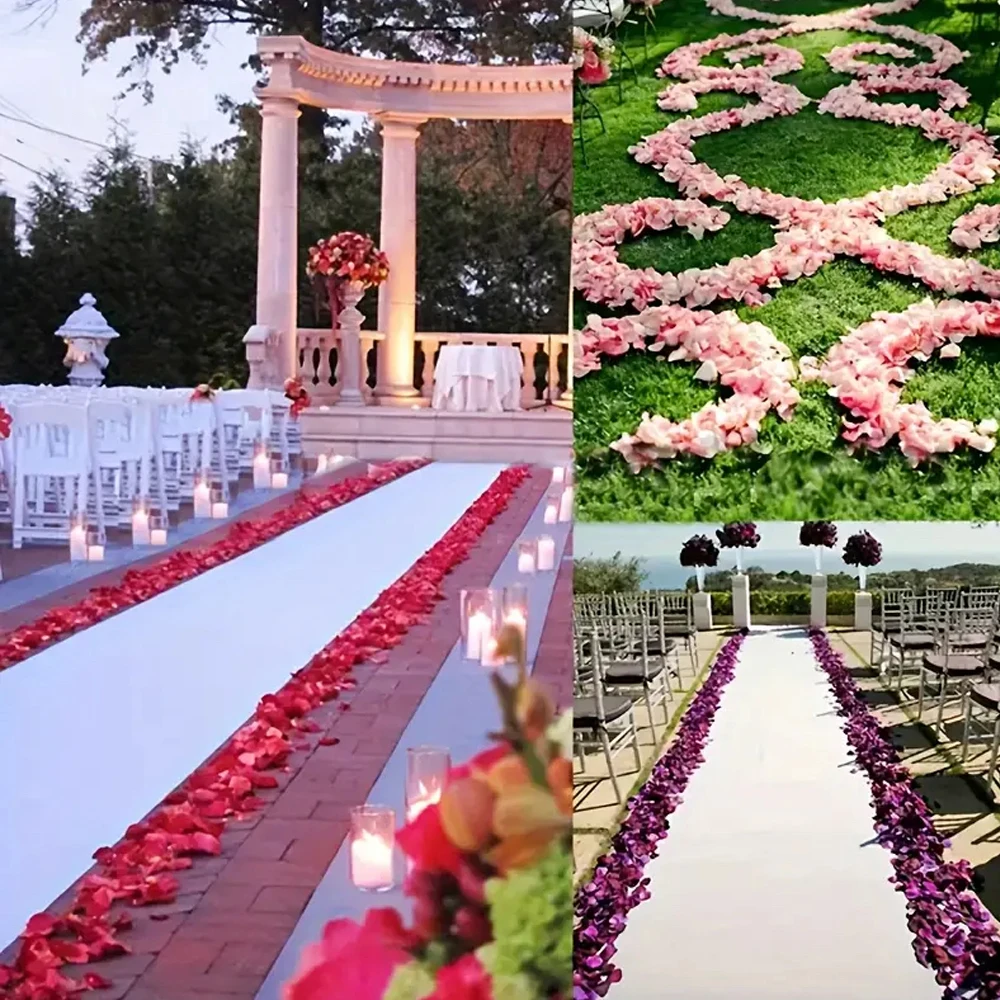 10000-100 Stück künstliche getrocknete Blumen, rot, weiß, goldfarben, Seide, künstliche gefälschte Rosenblätter, Blätter, Party, Geburtstag, Event, Hochzeit, Dekoration – Detail 3