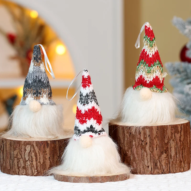 Christmas Faceless Dwarf Santa Claus Decoration 3-Piece Set Christmas Tree Pendant Doll Decoration Home Pendant