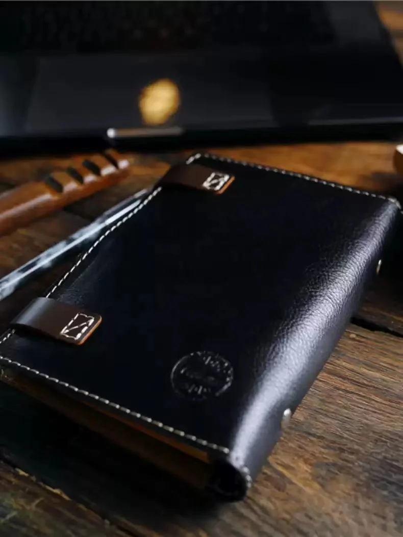 A6 Handmade Genuine Leather Notebook Retro Multifunctional Travel Gadgets Folder for Documents Customized hand ledger Journal