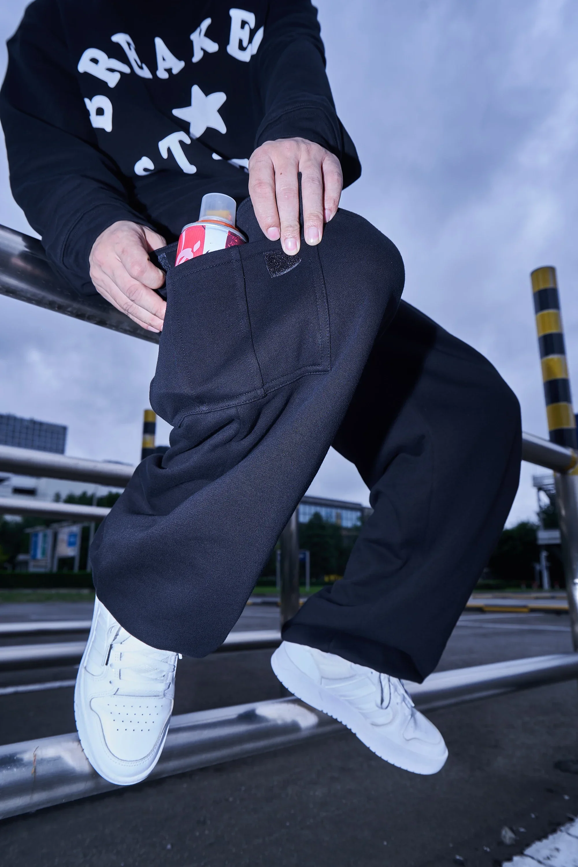 Street American Gray Sweatpants Male Spring And Autumn Black high-quality multi-pocket Cargo Cotton Pants