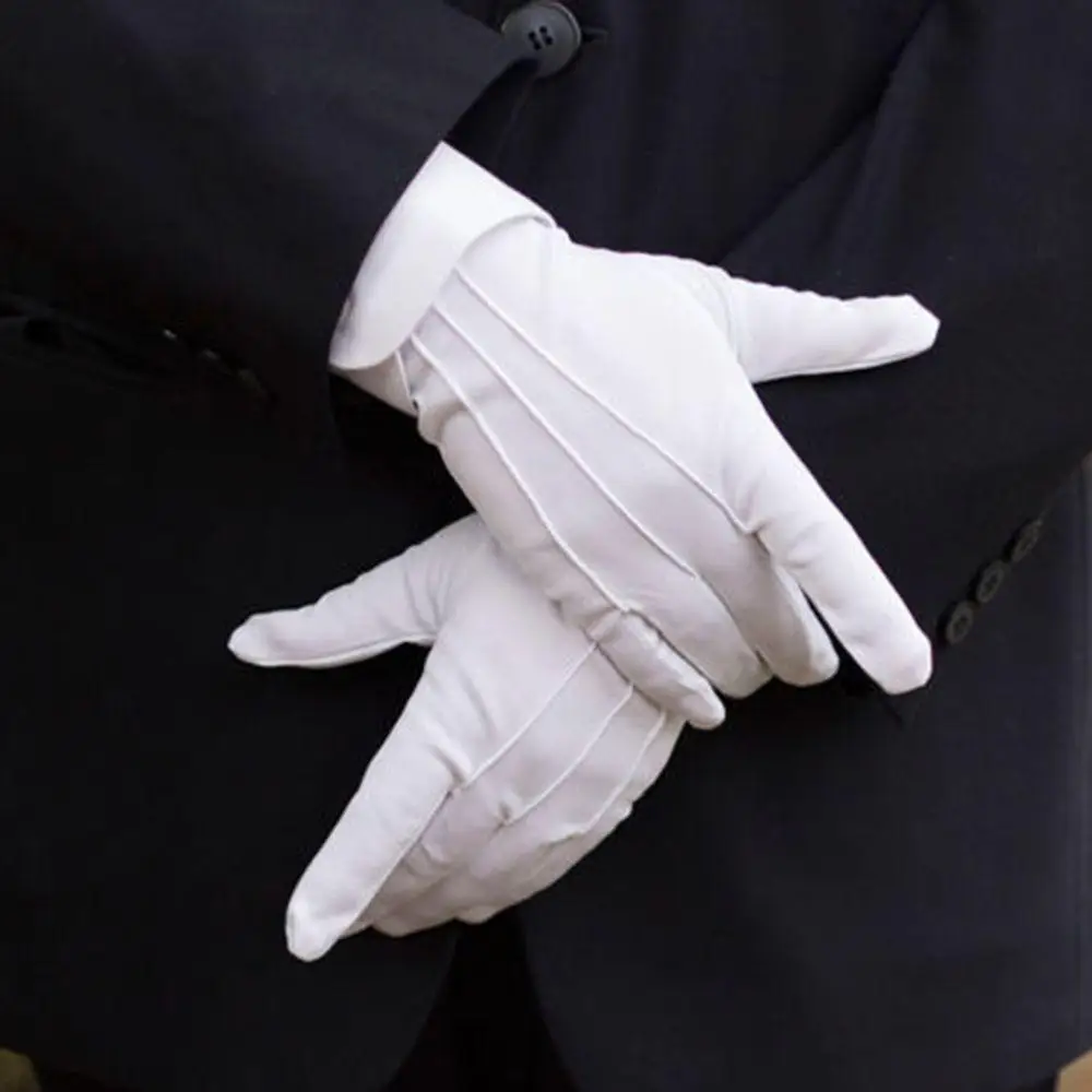 Guantes tácticos blancos para hombre, manoplas formales para esmoquin, guardia de Honor, desfile, Santa, inspección, invierno, 1 par, regalos para