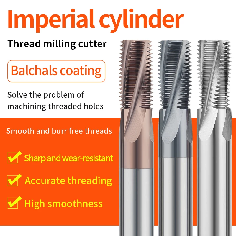 

Thread Milling Cutter Imperial Cylinder Thread Millings Full Tooth Tungsten Steel Carbide End Mills G1/8 G3/4 G1/16 G1/2 G3/8