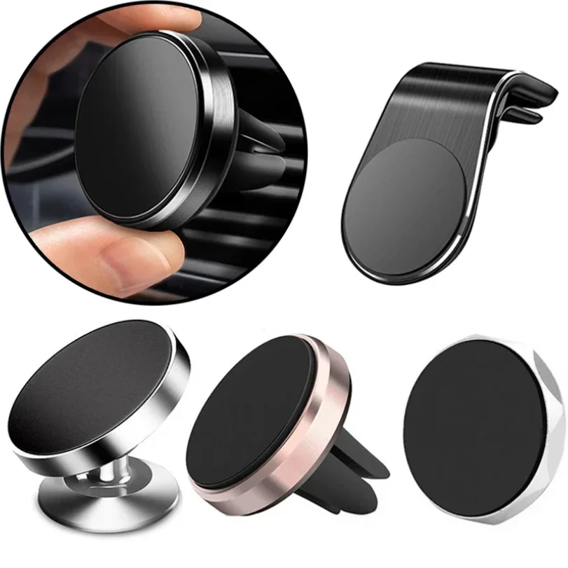 

Metal Magnetic Car Phone Holder Mini Vent Clip Super Magnetic Car Phone Holder Mobile Phone Mount for IPhone 12 13Samsung Huawei