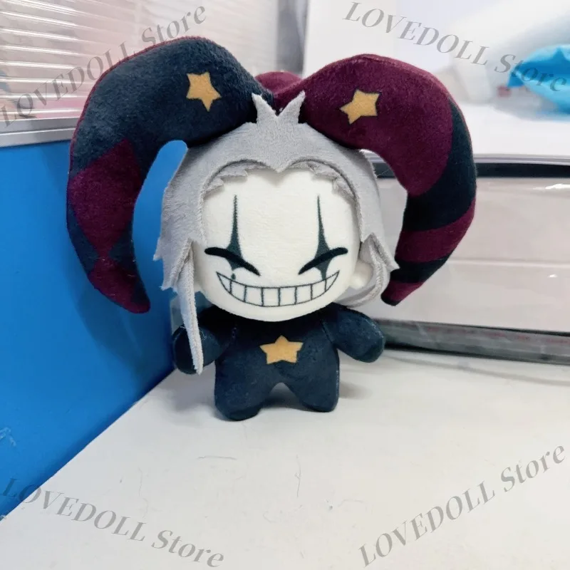 

10cm Anime Game Attributes Kawaii Cosplay Plush Toy Cotton Doll Black White Starfish Body Pierrot Cartoon Cute Model Figure Gift