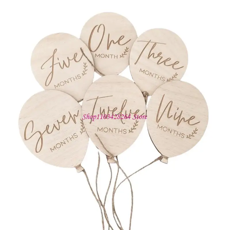 علامات معالم الطفل الخشبية الفريدة من نوعها، بطاقات معالم الطفل الخشبية المزخرفة لتسجيل لحظة النمو للآباء الجدد #5