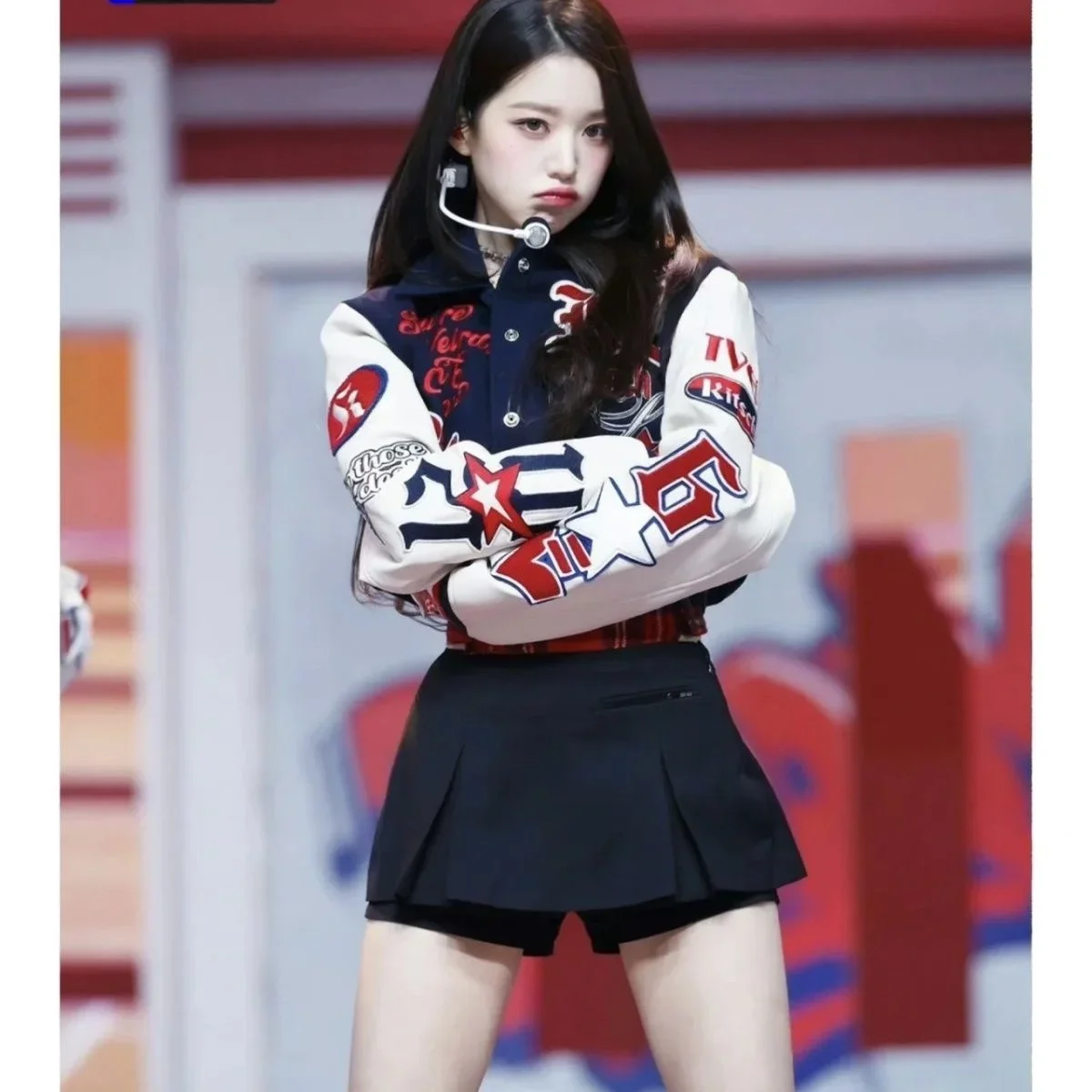 Korean Wonyoung Ive K-pop Stage Outfit Women Concert Outfits Hip-Hop Street Dancewear Performance Costume Baseball Jacket Loose