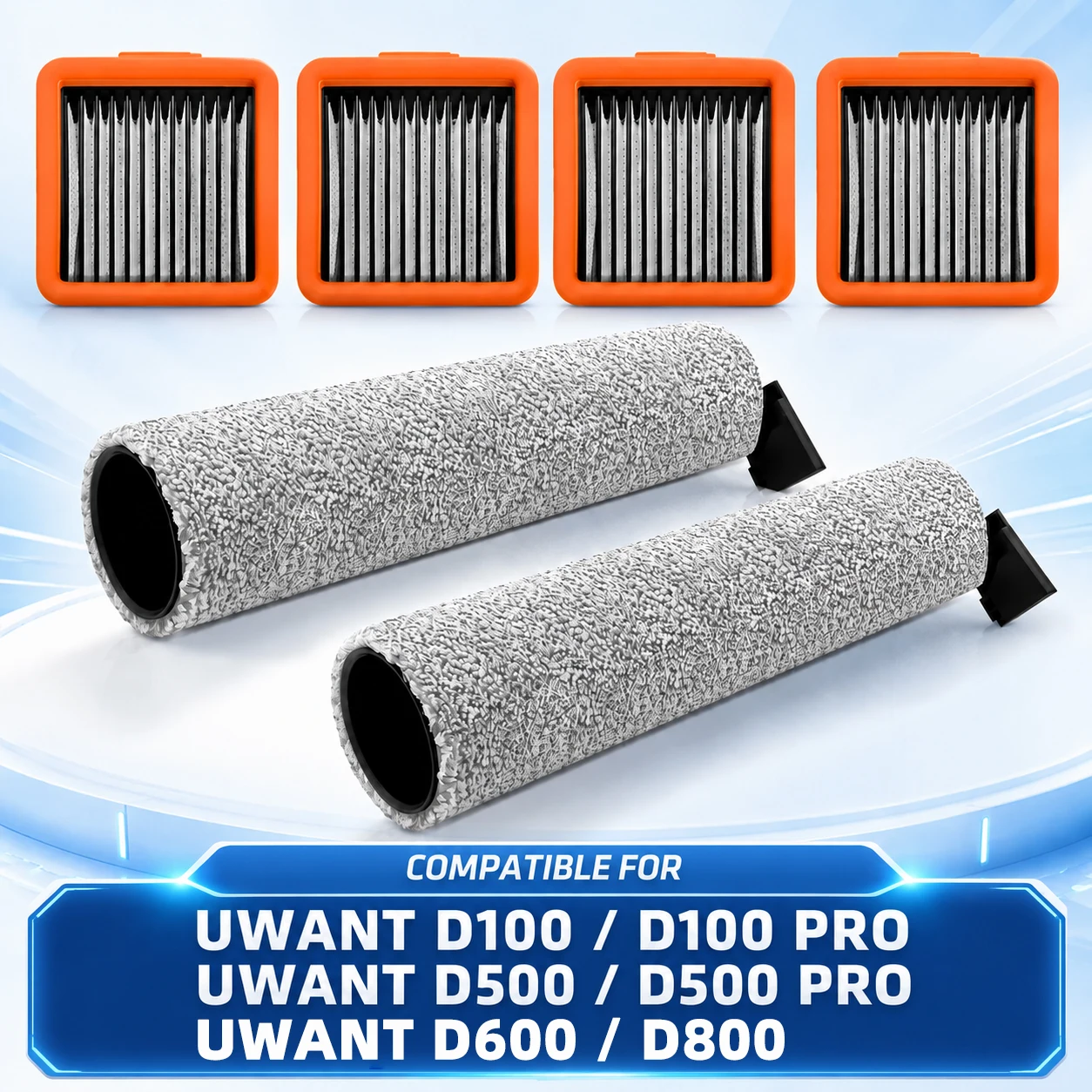 Kompatibel mit UWANT D100/ D100 PRO/ D500 / D500 PRO/ D600 / D800 Ersatzteile Hauptrollenbürste HEPA-Filter