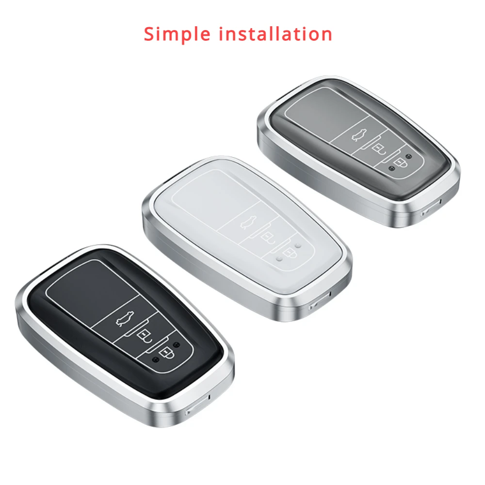

Alloy Car Remote Key Cover Case Shell For Toyota Camry RAV4 Prius CHR C-HR Avalon Corolla Land Cruiser Prado Protector Keychain