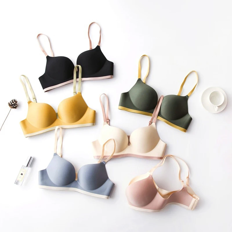 Seamless Tops For Woman Bra Bralette Active Wire Free Push Up Female Lingerie Simple Soft Underwear For Woman Bras BANNIROU