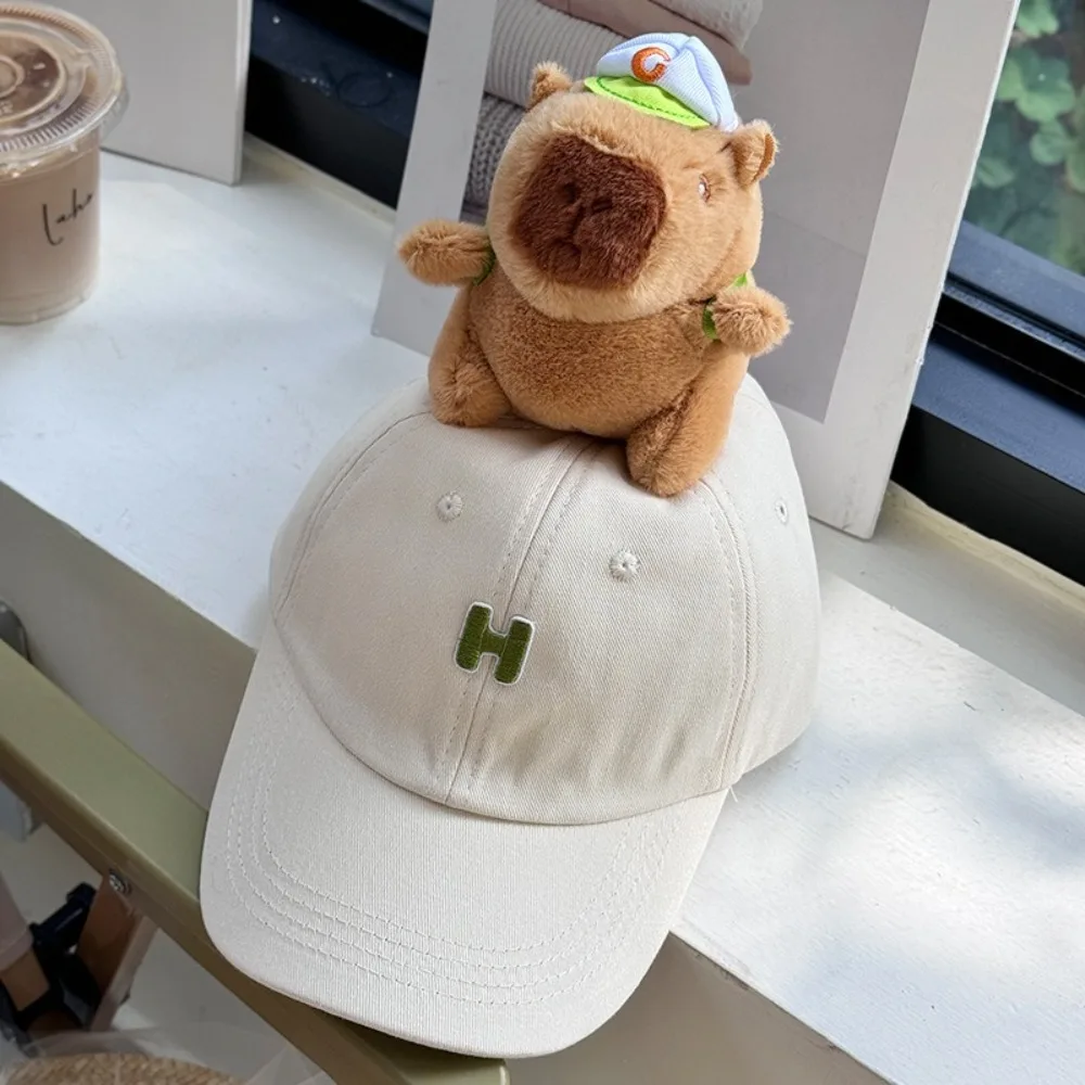 لطيف تنفس كابيبارا قبعة بيسبول حروف مطرزة قابل للتعديل بلغت ذروتها قبعة أفخم دمية رقيقة واقية من الشمس قبعة في الهواء الطلق