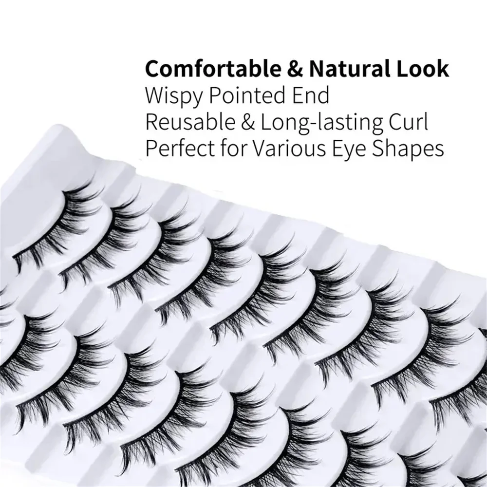 自然な半月のつけまつげ,14mm