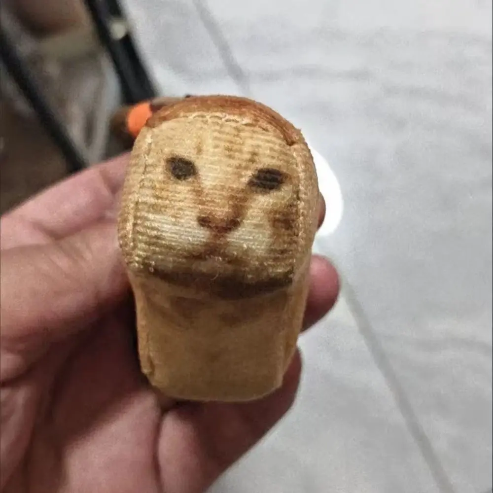 Creative Round Head Orange Cat Meme Plush Cartoon Soft Cute Cat Stuffed Pendant Stuffed Animal Kitten Cat Keychain Kids