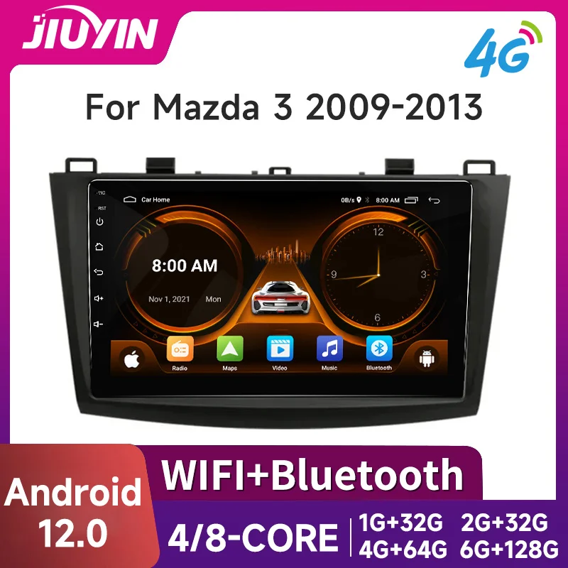 

JIUYIN 2Din For Mazda 3 2009-2013 4G Android 12 Radio Multimedia Video Player Navigation GPS Head Unit Carplay Car Stereo