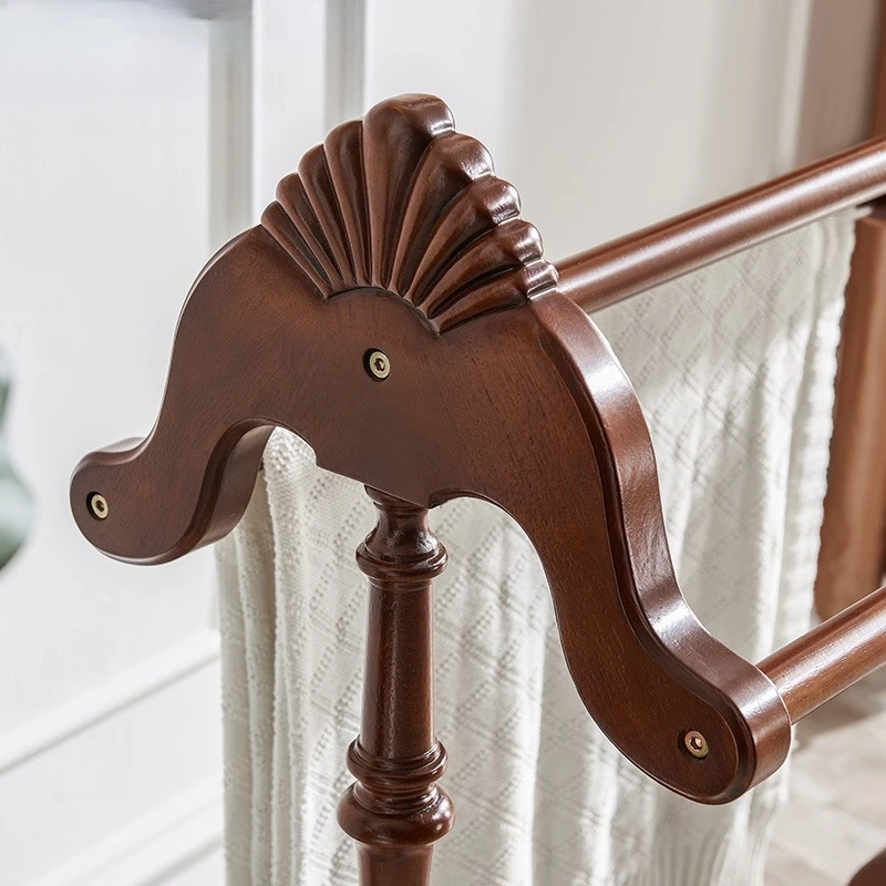 solid wood coat rack floor-to-ceiling bedroom hanger household rack towel rack