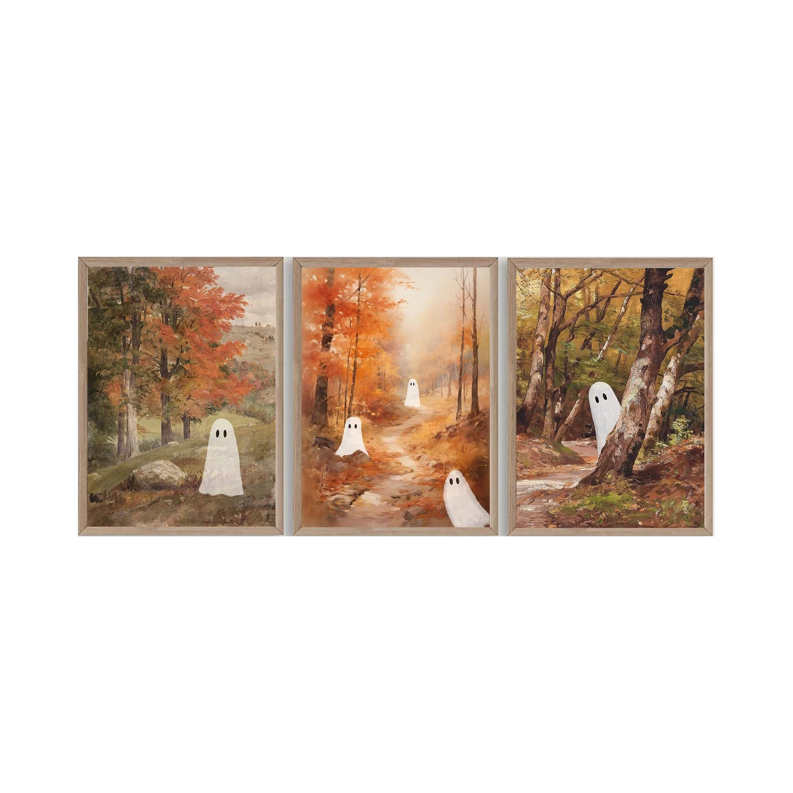 프레임 없는 캔버스 그림 3점 세트, 가을 풍경, 유령 - Abstract Canvas Set 리뷰 및 가격