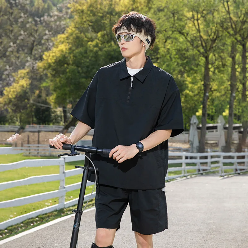 2026 Summer New Outdoor Sports Speed Drying T-shirt for Men Korean Fashion Thin Short Sleeve Casual Loose Men's T-shirt Unisex
