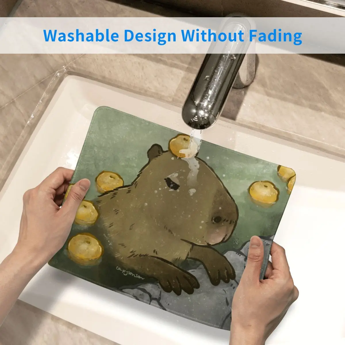 Alfombrilla de ratón de baño Capybara Yuzu, alfombrilla para teclado de ordenador, alfombrilla para ratón, alfombrilla para escritorio de ordenador portátil, accesorios de oficina, alfombrillas para mesa