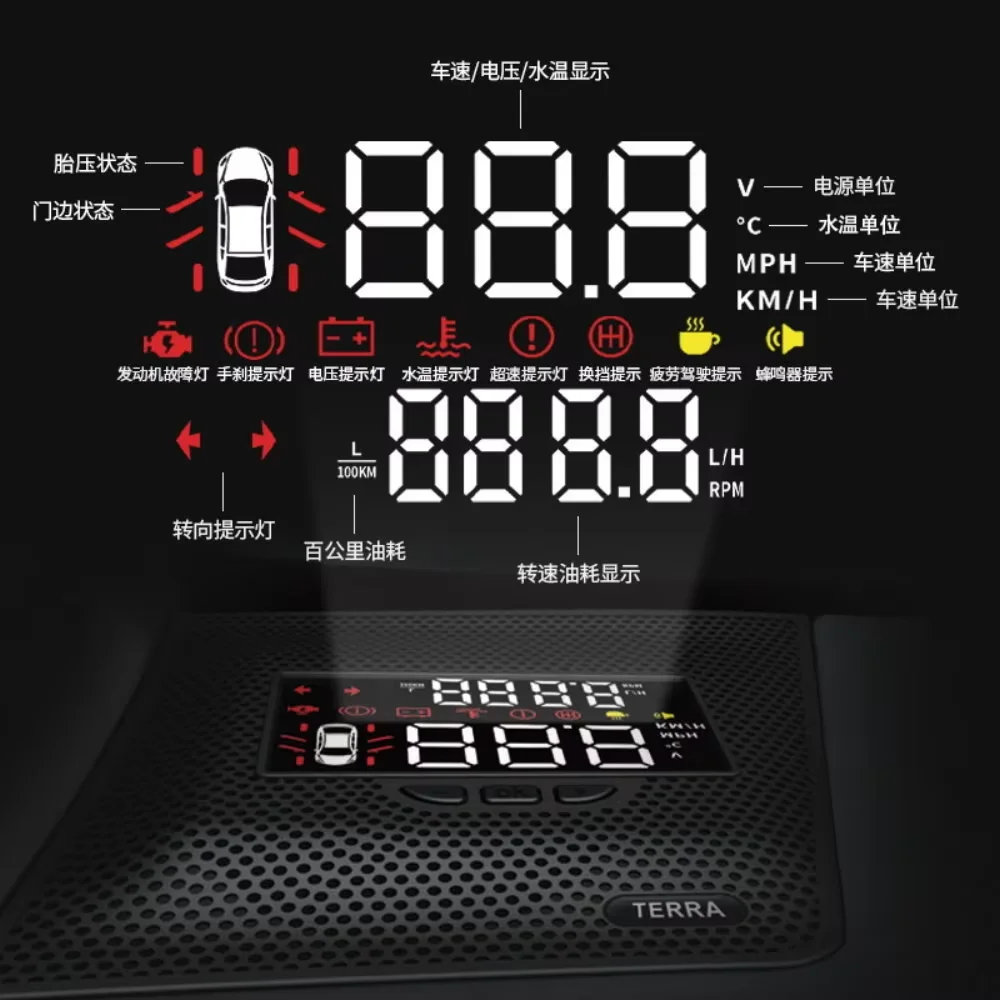 Car LED Projector HUD For Nissan Terra Xterra X-Terra 2015-2025 Auto Head-Up Display Windshield Driving Assistance Accessories