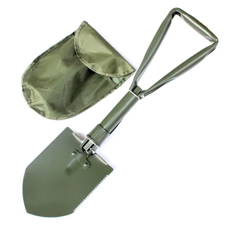 Outdoor Supplies Equipment Folding Shovel Car Shovel Camping Shovel Medium Size Army Green Function Three In One