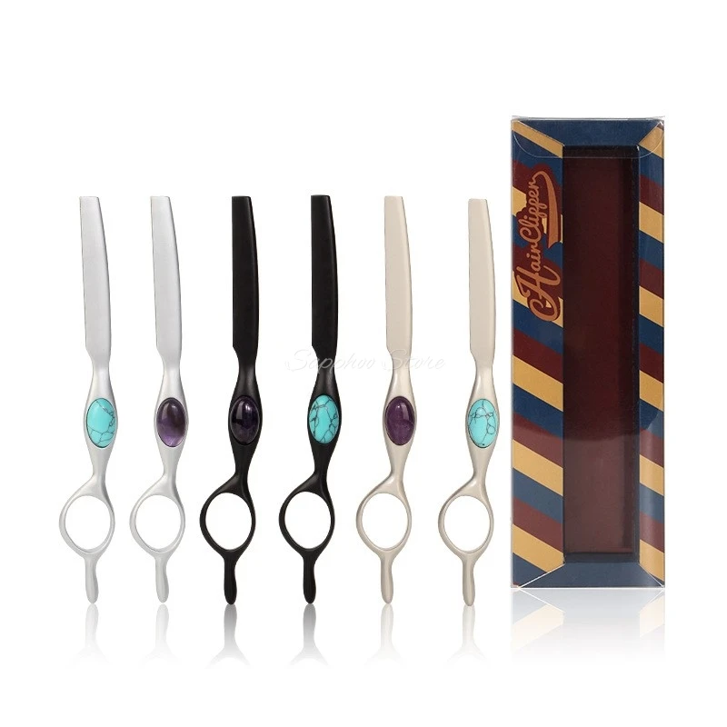 1 قطعة شفرات تحفيف الشعر مع شفرة برو سبائك الزنك الفيروز جمشت صالون الحلاق شفرات حلاقة تصفيف الشعر القاطع سكين