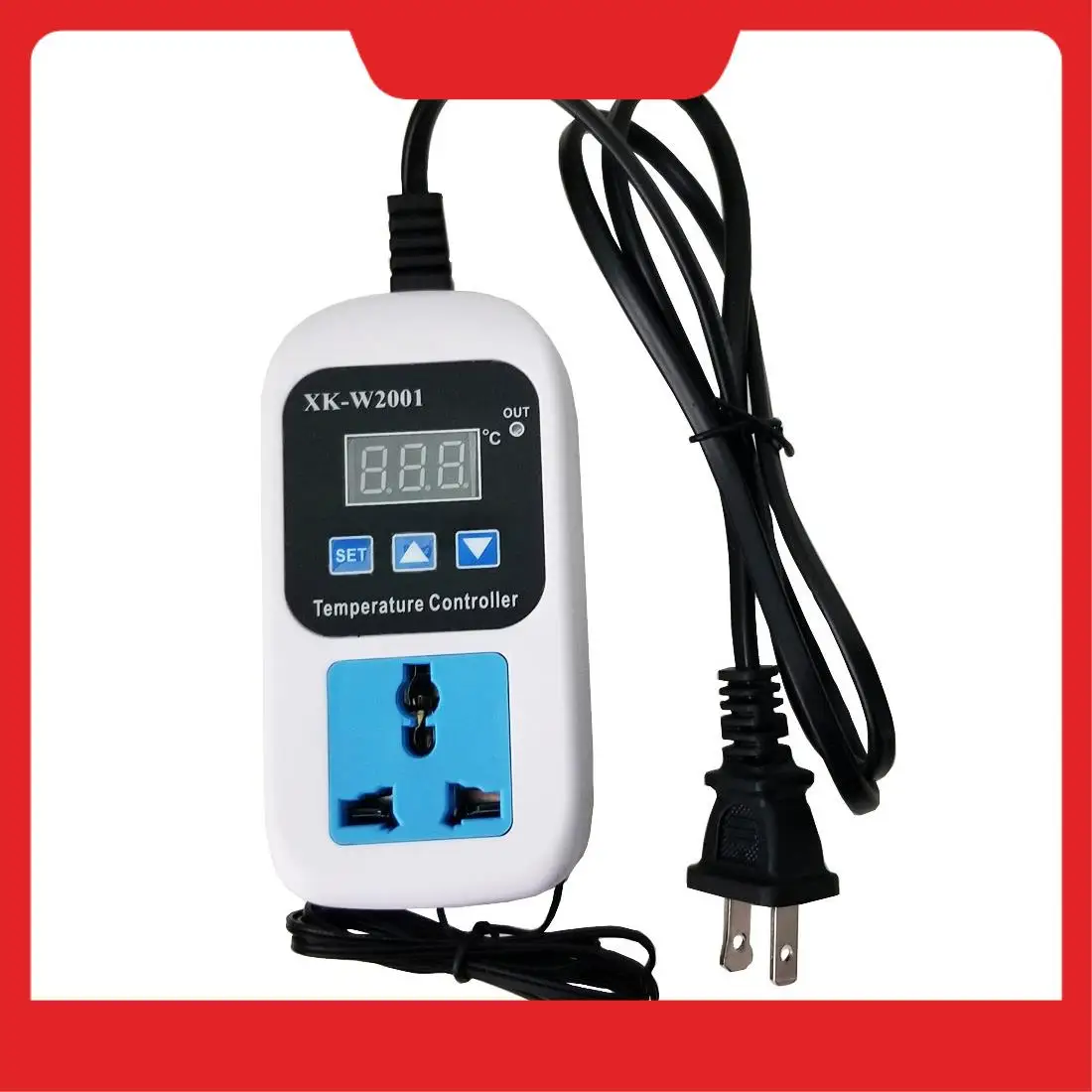 

A32HOT-XK-W2001 Digital Temperature Controller Socket AC 110-220V Thermostat Regulator Socket Outlet With NTC Sensor