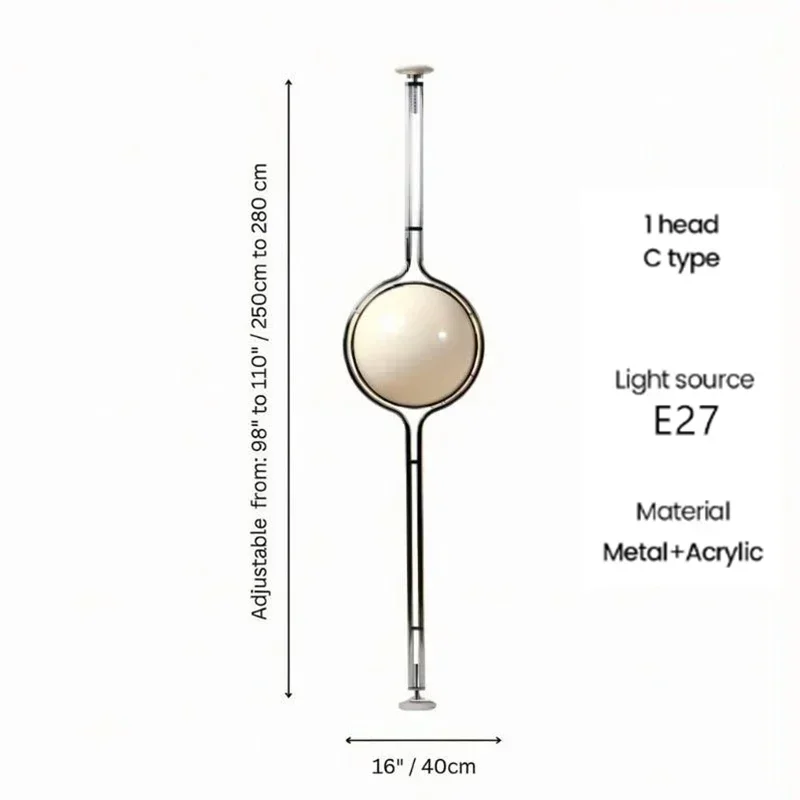 Italië Design Chroom Metaal LED Vloerlampen Creatieve Witte Acryl Bal Staande Licht Woonkamer Slaapkamer Home Verlichtingsarmaturen
