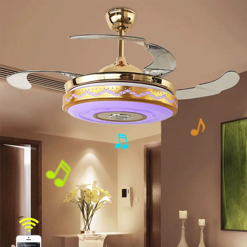 

Invisible blade living room decoration closed ceiling fan light