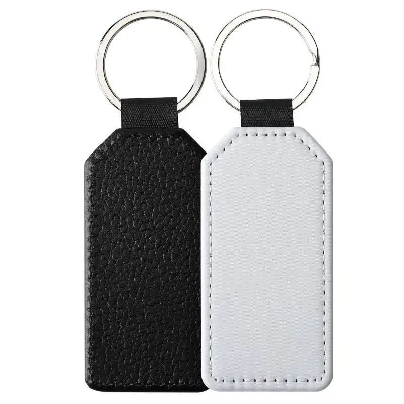 DIY Sublimation Blanks Keyrings Soft PU Leather Heat Transfer ID Tags for Personalized Pet Name Tag Bag Accessory
