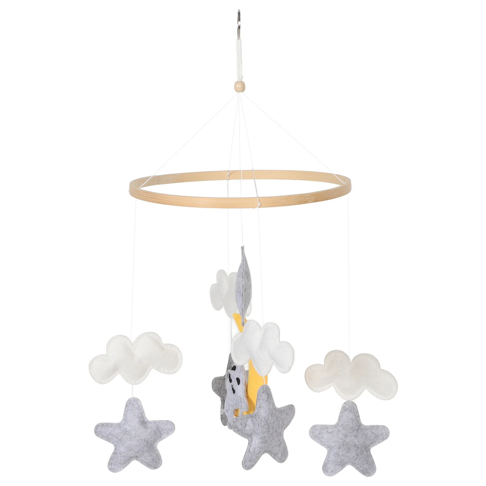 لباد الحيوان الفيل سرير متنقل معلق سحابة ديكور الطفل الهواتف المحمولة لأسرة الأطفال التحفيز البصري مونتيسوري المحمول #6