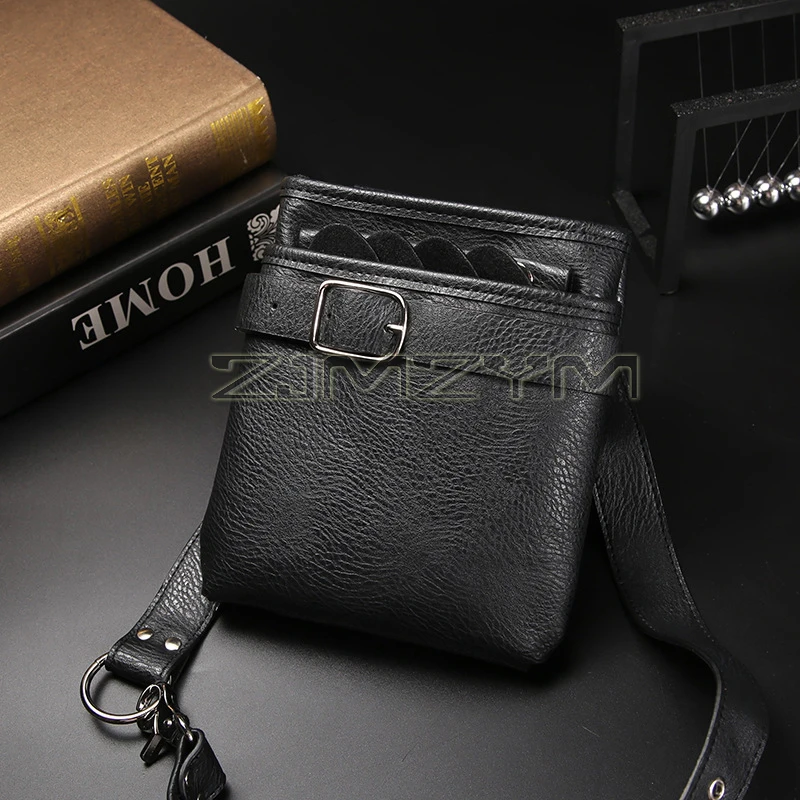 Сумка для ножниц из воловьей кожи, профессиональная сумка для парикмахерских ножниц с плечевым ремнем, заколка для волос, держатель для расчески, поясная сумка для парикмахера