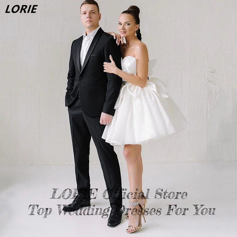 LORIE Petaloid Rüschen Off Schulter Hochzeit Kleider Sleeves Backless Liebsten Brautkleider Mit Abnehmbaren Rock Braut Kleid