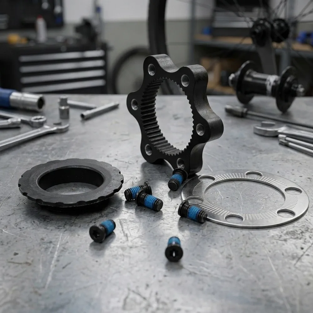 Adaptateur de frein à disque pour vélo de montagne, adaptateur de moyeu de frein à disque à verrouillage central à six broches pour pièces de vélo SM-RTAD05