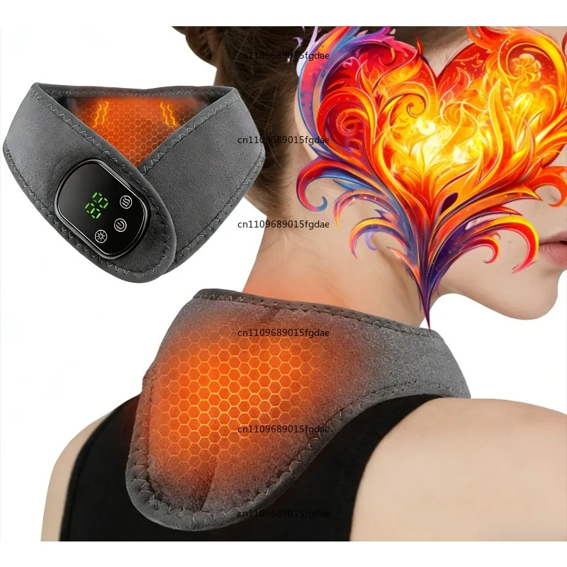 Rechargeable Heated Neck Pillow, Ergonomic Cervical Support with Soothing Heat Therapy for Comfort