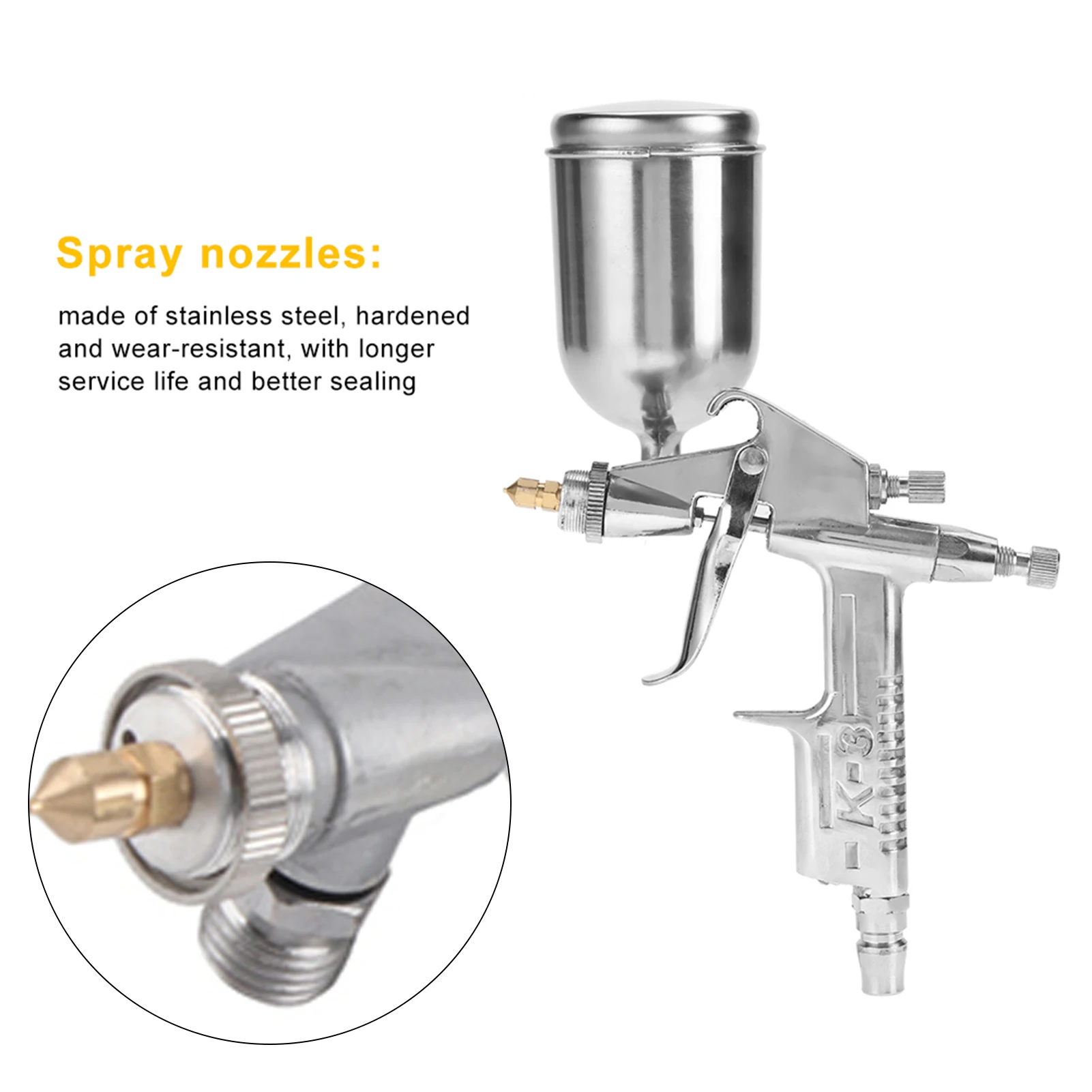 Professional 0.5mm Nozzle 125ml Mini Pneumatic Spray Gun For Car Painting Repair