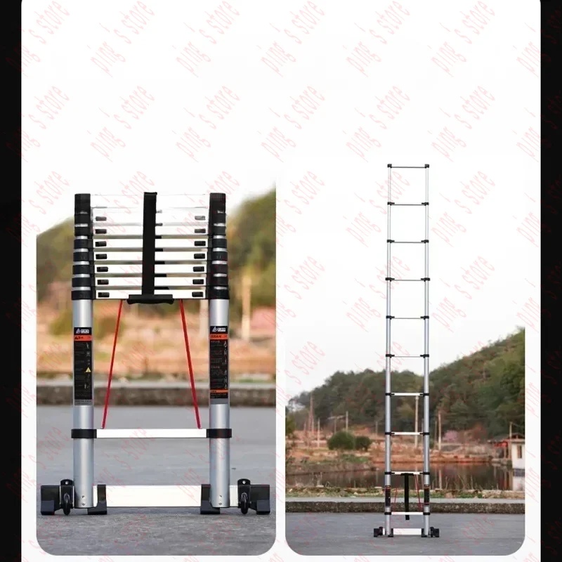 Modern Aluminum Alloy Step Ladders for Home Telescopic Folding Ladder Light Luxury Kitchen Multifunctional Engineering Staircase