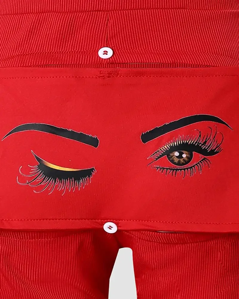 섹시한 여성용 점프수트 2024 가을 솔리드 컬러 니트 버튼 오픈컷 섹시한 눈 프린트 탄력있는 타이트 여성용 러브 파자마 점프수트