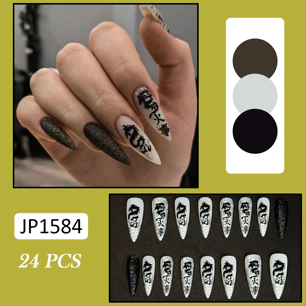 Long Pointed Head Dragon Nail Decoration Easy to Stick Harmless and Smooth Edge Nails for Professional Nail Art Salon Supply