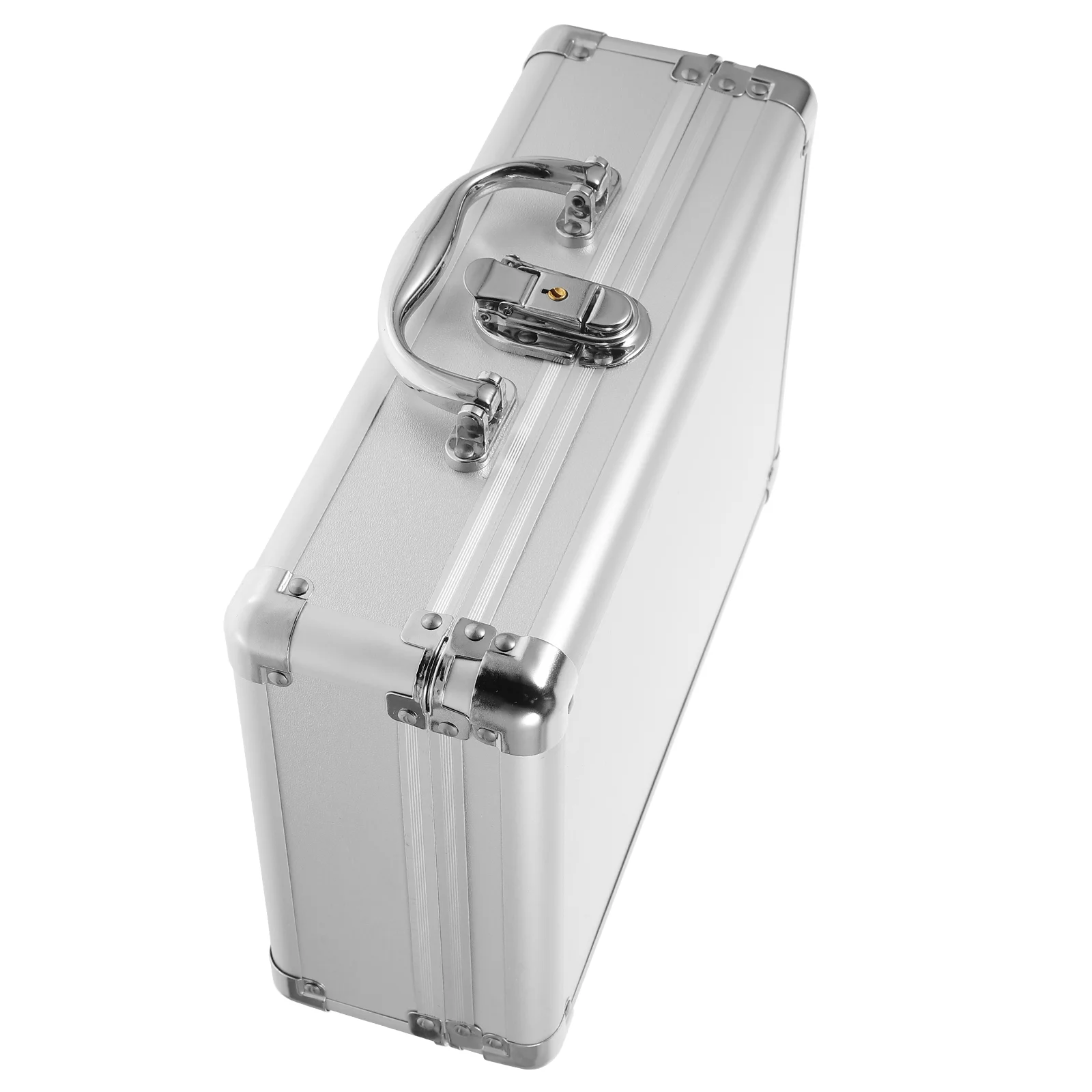 

Storage Boxes Suitcase Brief Aluminum Alloy Briefcase Multifunction Hard Silver Looking for Men Man