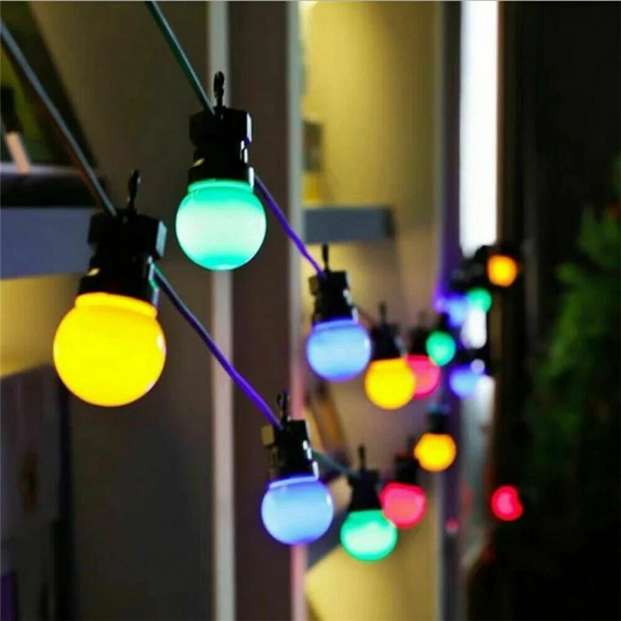 Tirvose-Guirxiété Lumineuse de Jardin de Noël, 20 Pions, Extérieur, Globe Étanche, Ampoule, Lumières Dégradées pour Vacances, Décoration de ixde Mariage