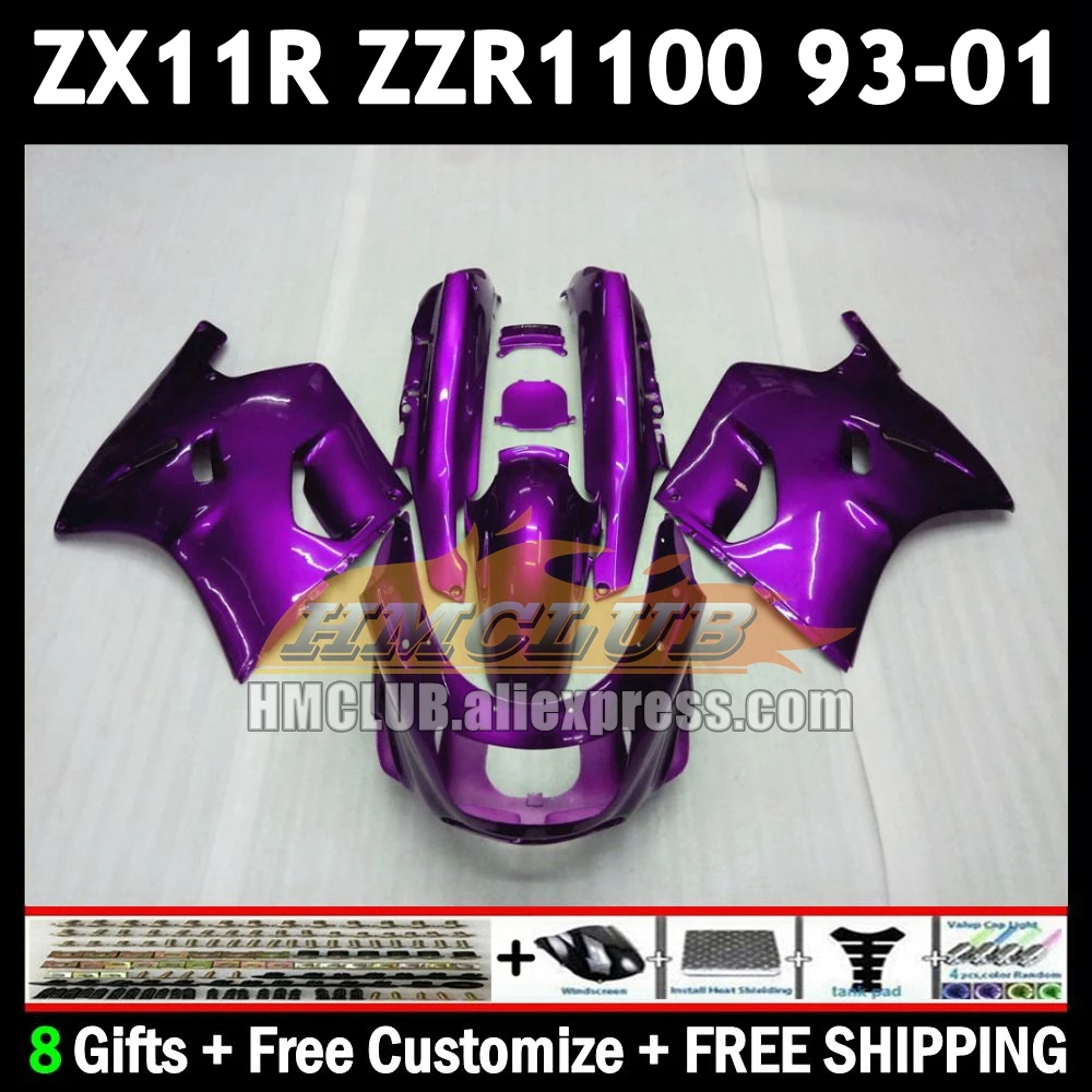 ZX-11R For KAWASAKI NINJA ZX11 ZZR 1100 ZX 11 11R 175No.140 ZZR1100 ZX11R 1993 1994 1995 new purple 1996 97 98 99 00 01 Fairing