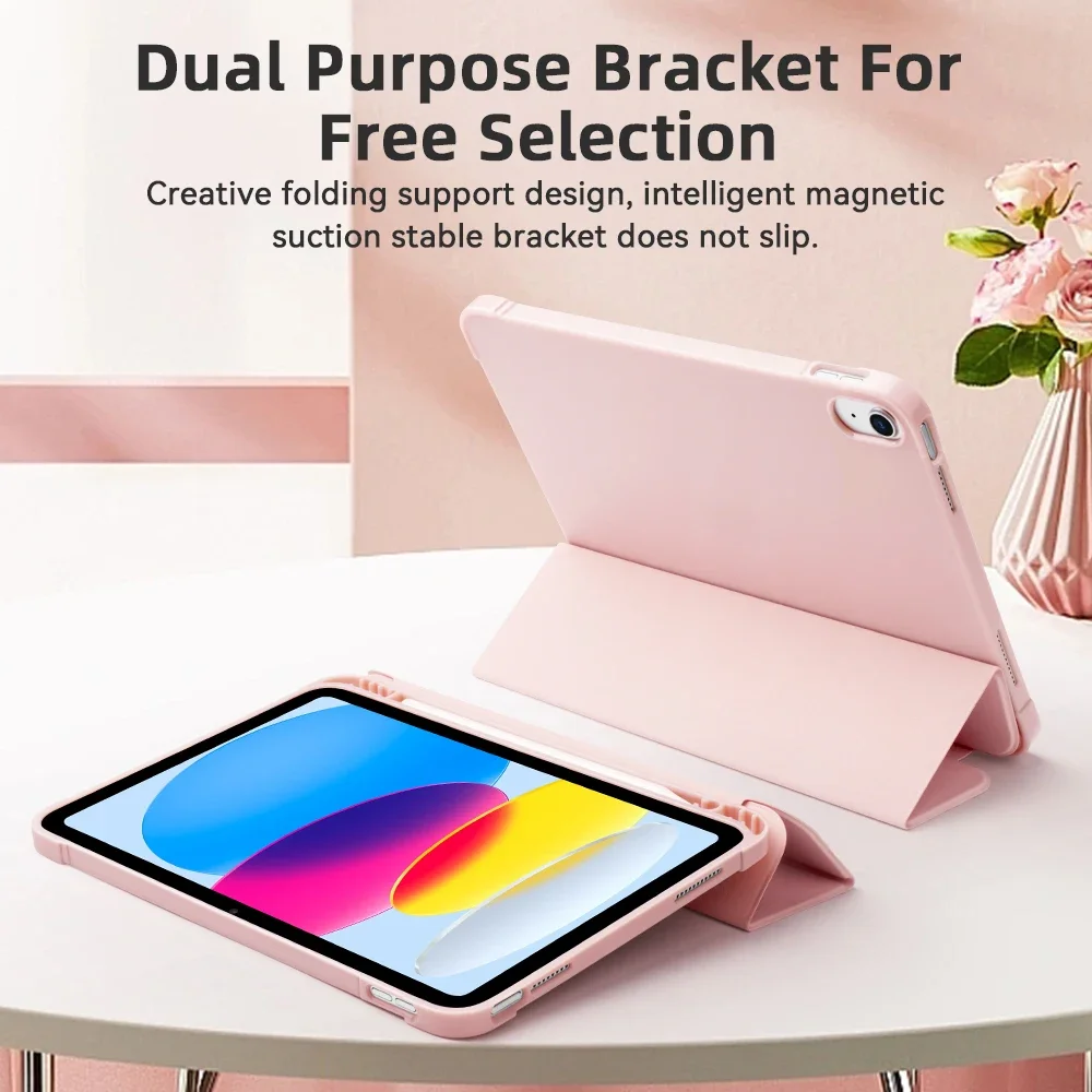 Smart Case with Pencil Holder for iPad 10.2/Pro 11/Pro 12.9/9.7/10.9/mini 6/Air 4 5 iPad 10th Generation Case  ipad case